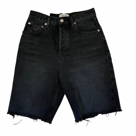Agolde ‘90s Pinch-Waist Ultra High-Rise Bermudas Sz 25 - Picture 2 of 10